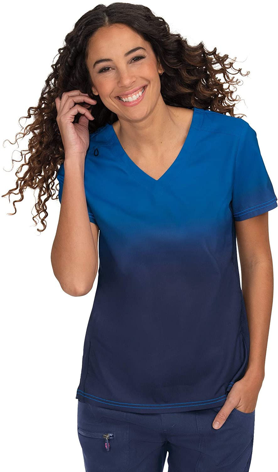 थंबनेल: KOI Lite Zip Pocket Ombre Reform Scrub Top for Women