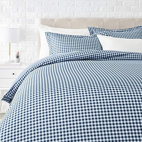 الصورة المصغرة: Amazon Basics Light-Weight Microfiber Duvet Cover Set with Snap Buttons - King,