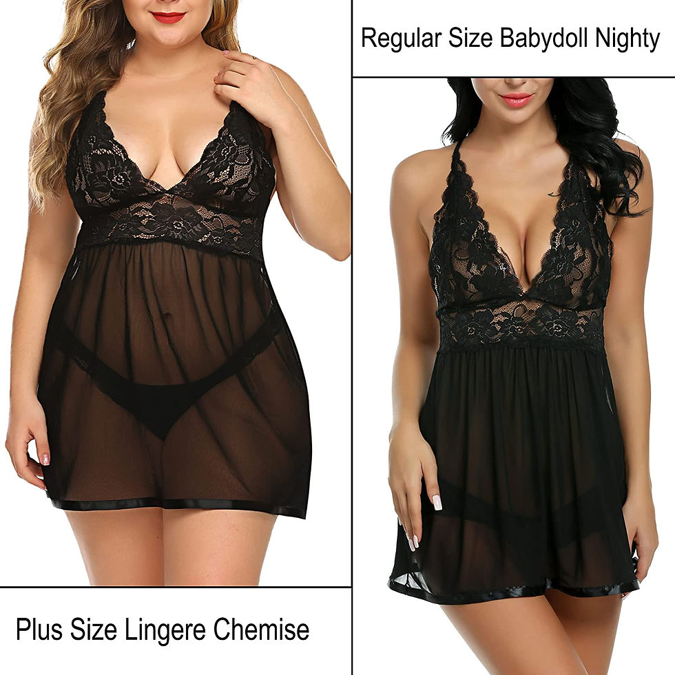 Thumbnail: Avidlove Women Lingerie Lace Babydoll Strap Chemise Halter Teddy V neck Sleepwe