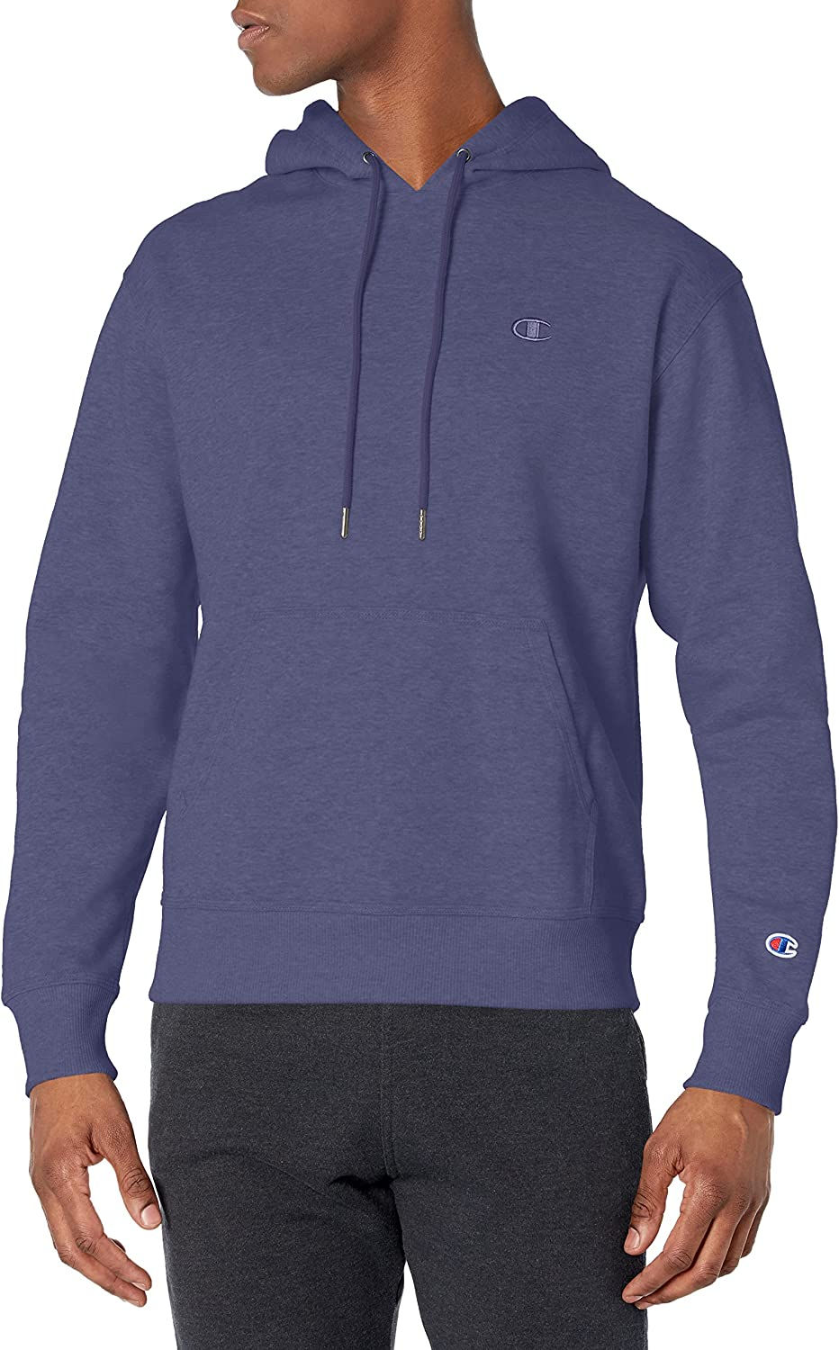 थंबनेल: Champion Men's Powerblend Fleece Hoodie, C Logo