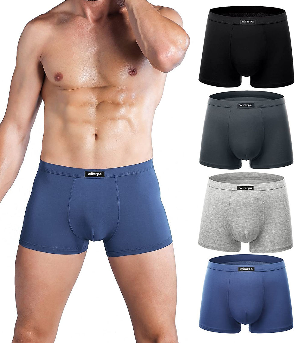 Miniature : wirarpa Men's Underwear Modal Ultra Soft Boxer Briefs Covered Waistband Short L