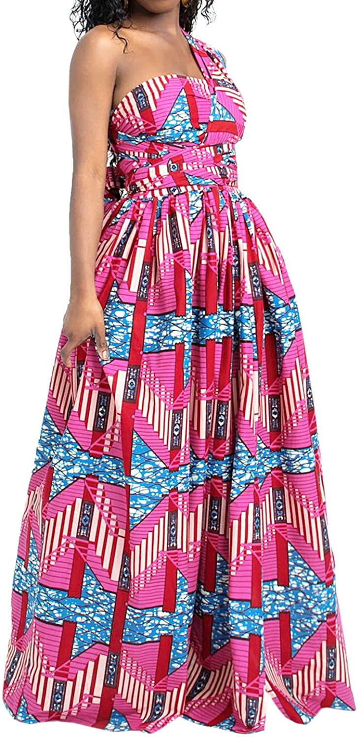 Thumbnail: Vimoisa Women Sexy Boho African Dress Long Maxi Dress V-Neck Multi-Way Dress Pl