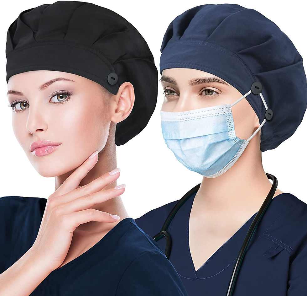 Thumbnail: 2 Pack Working Caps with Button and Sweatband, Adjustable Working Hats for Wome