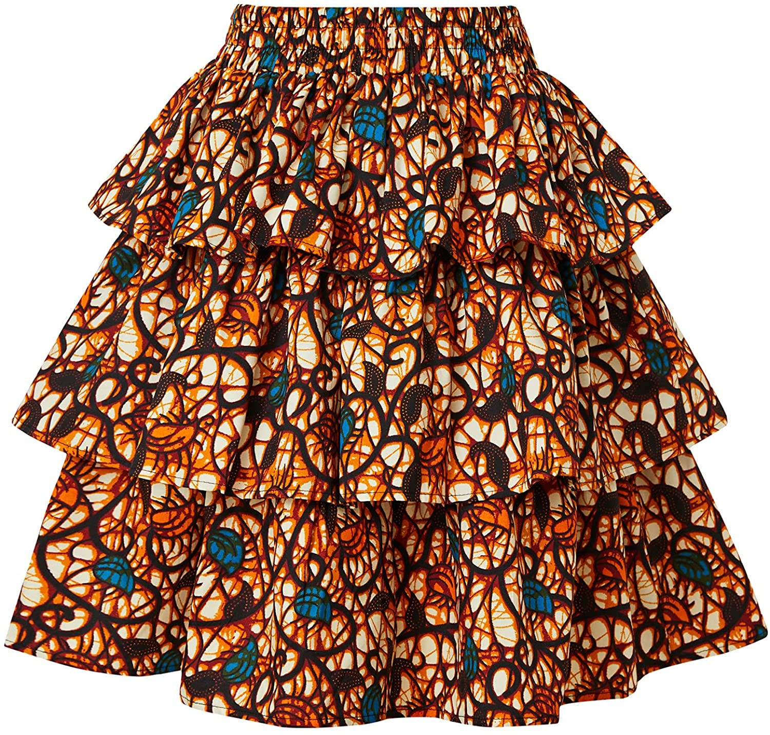 Women African Skirt Dutch Ankara Tradition Print Wax Patchwork Skirts Full Circ