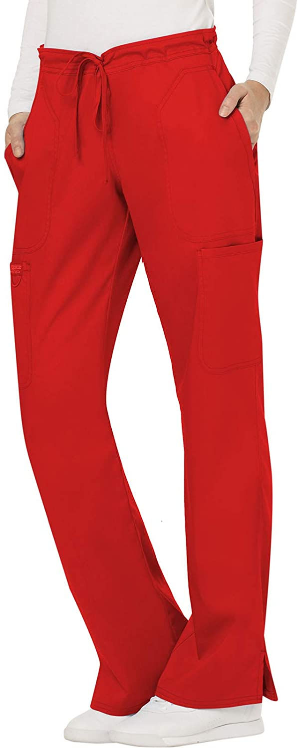 Thumbnail: CHEROKEE Womens Mid Rise Moderate Flare Drawstring Pant