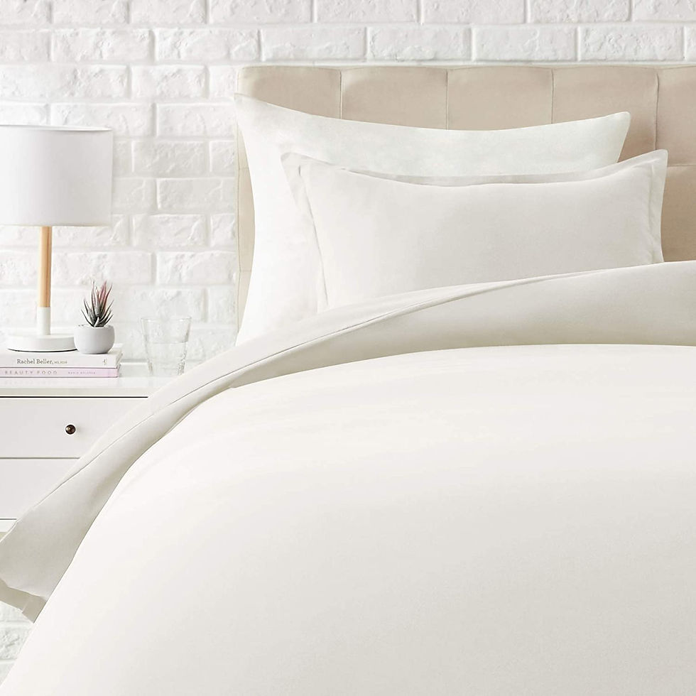 الصورة المصغرة: Amazon Basics Light-Weight Microfiber Duvet Cover Set with Snap Buttons - King,