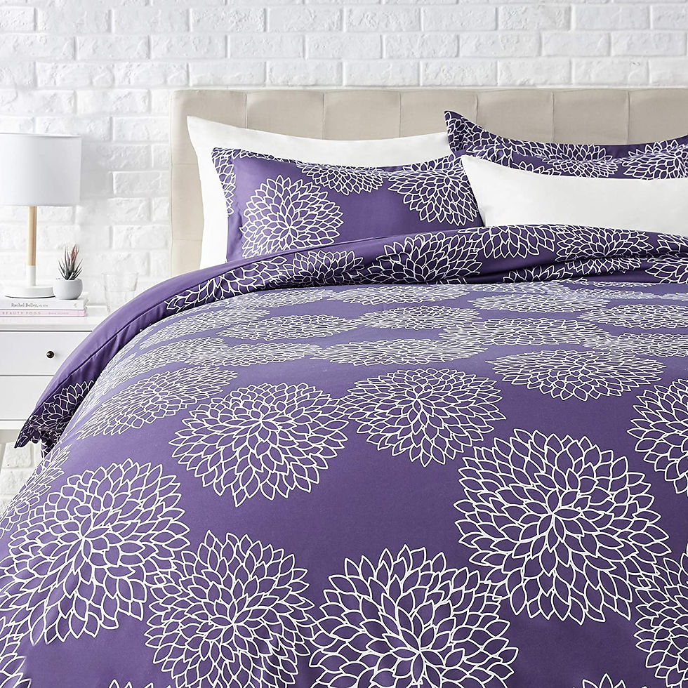 الصورة المصغرة: Amazon Basics Light-Weight Microfiber Duvet Cover Set with Snap Buttons - King,