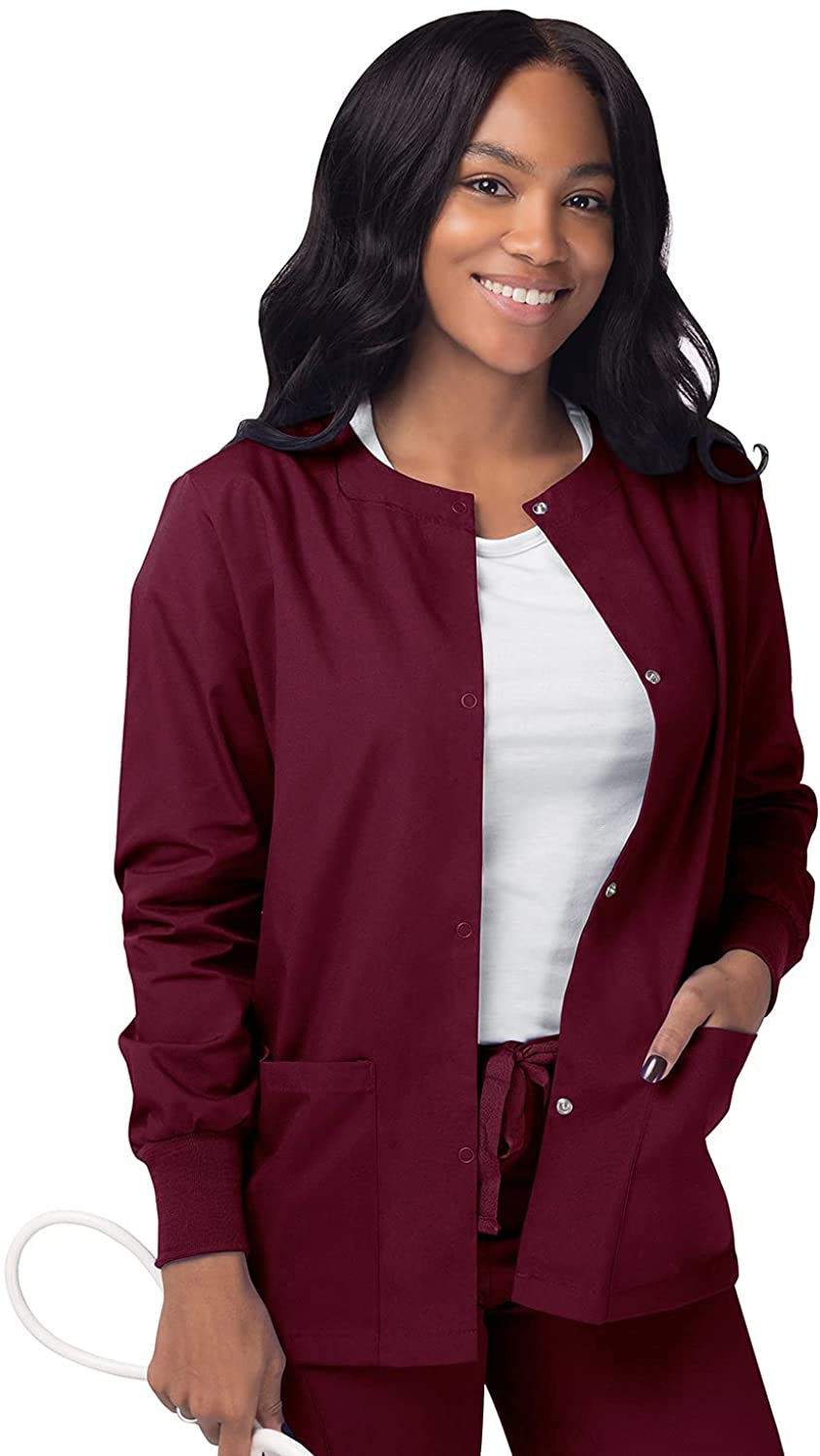 थंबनेल: SIVVAN Scrubs for Women - Front Snap Warm - Up Jacket