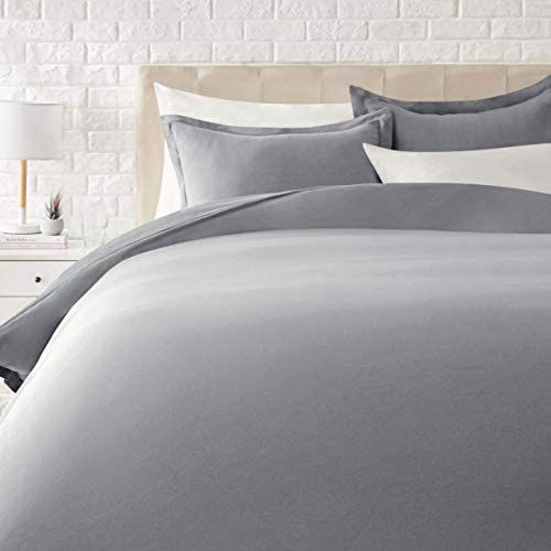 الصورة المصغرة: Amazon Basics Light-Weight Microfiber Duvet Cover Set with Snap Buttons - King,