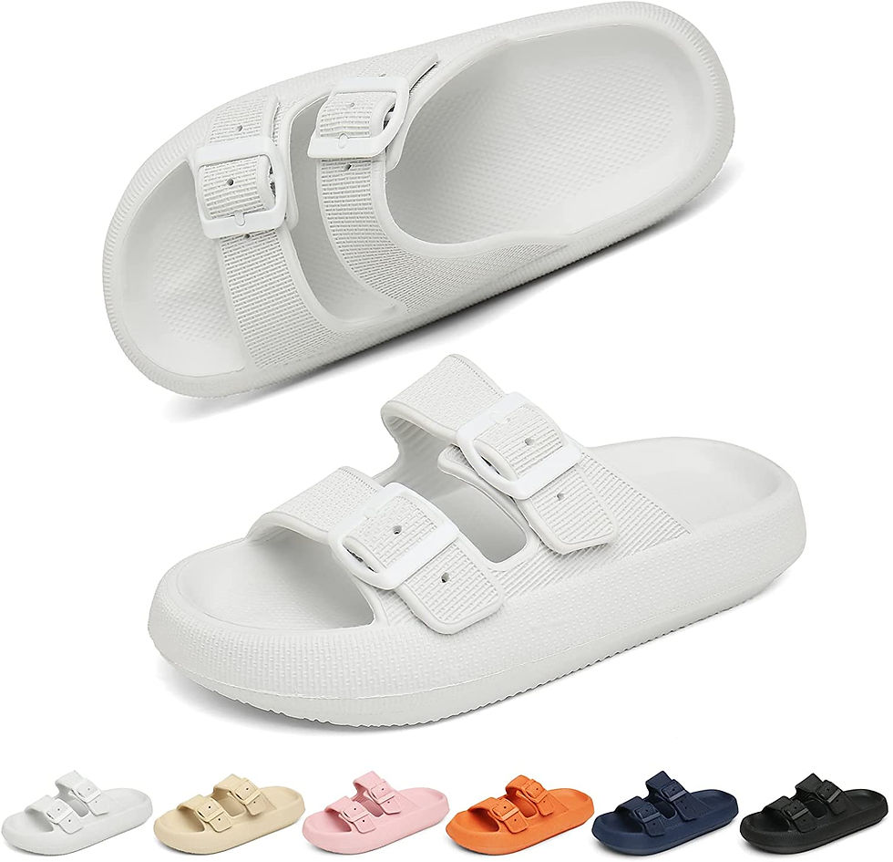 थंबनेल: Geweo Cloud Slippers for Women and Men Pillow Slippers Non-Slip Cushioned Thick