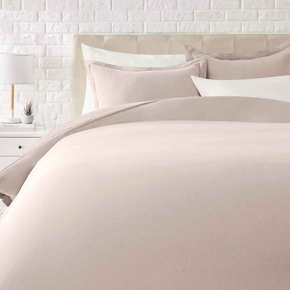 الصورة المصغرة: Amazon Basics Light-Weight Microfiber Duvet Cover Set with Snap Buttons - King,