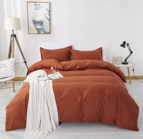 الصورة المصغرة: Alazuria Bedding Duvet Cover 3 Piece Set 100% Washed Microfiber-Ultra Soft Brea