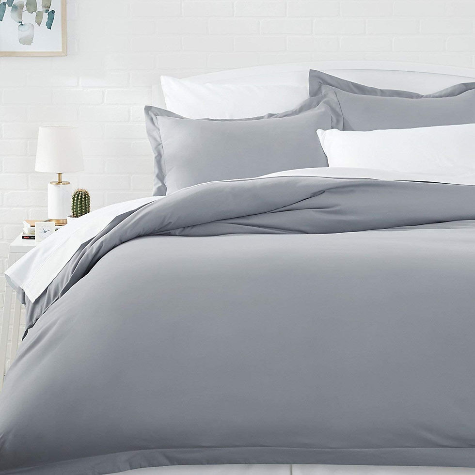 الصورة المصغرة: Amazon Basics Light-Weight Microfiber Duvet Cover Set with Snap Buttons - King,