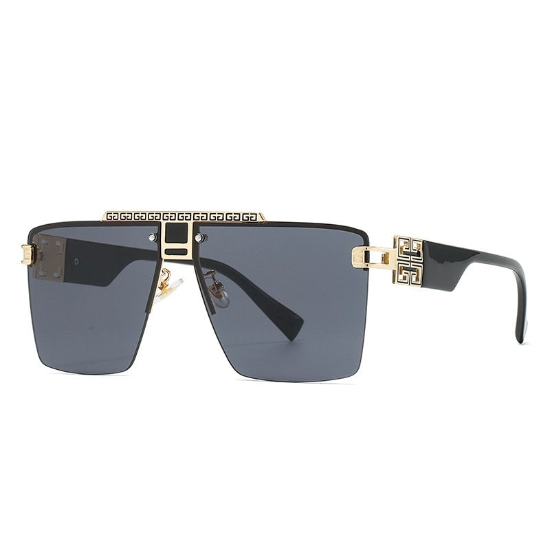 Miniaturbild: New Retro Modern Fashion Black Man Sunglasses with Frameless and Oversize Hollo