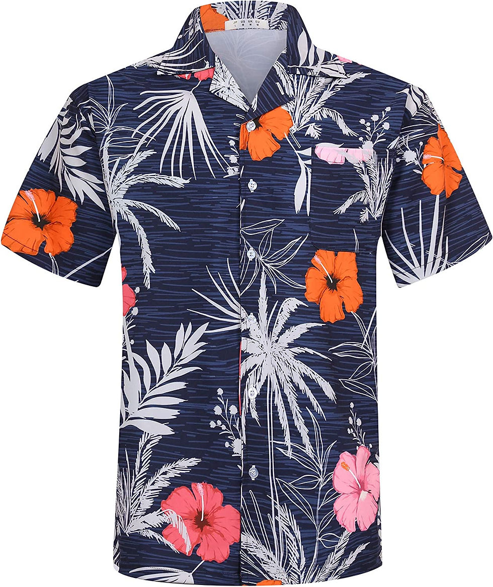 Miniature : ELETOP Men's Hawaiian Shirt Quick Dry Tropical Aloha Shirts Short Sleeve Beach 