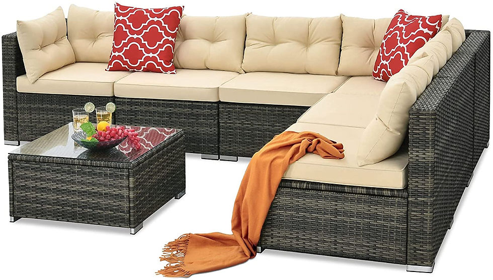 Thumbnail: YITAHOME 7 Pieces Patio Furniture Set,All-Weather Rattan Patio Conversation Set