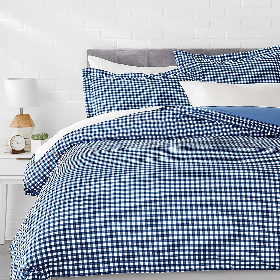 الصورة المصغرة: Amazon Basics Light-Weight Microfiber Duvet Cover Set with Snap Buttons - King,