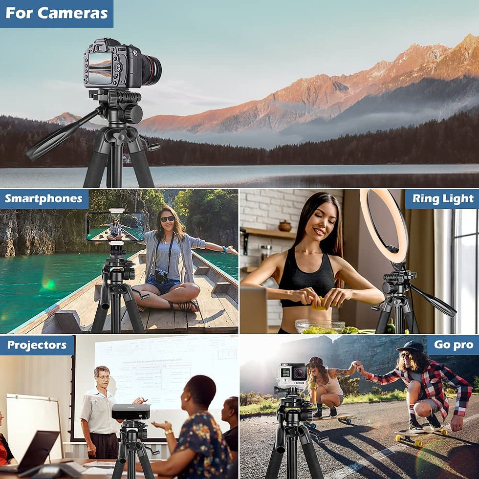 Miniature : UBeesize 67” Camera Tripod with Travel Bag, Cell Phone Tripod with Wireless R