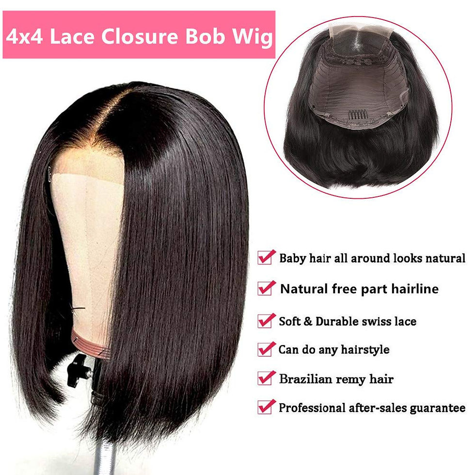 サムネイル： Glueless Short Bob Wigs for Black Women Human Hair Lace Front Wigs Unprocessed 