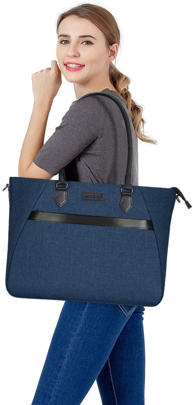 Миниатюра: MOSISO Laptop Tote Bag (17-17.3 inch) with Front Trapezoid Pocket, Deep Teal
