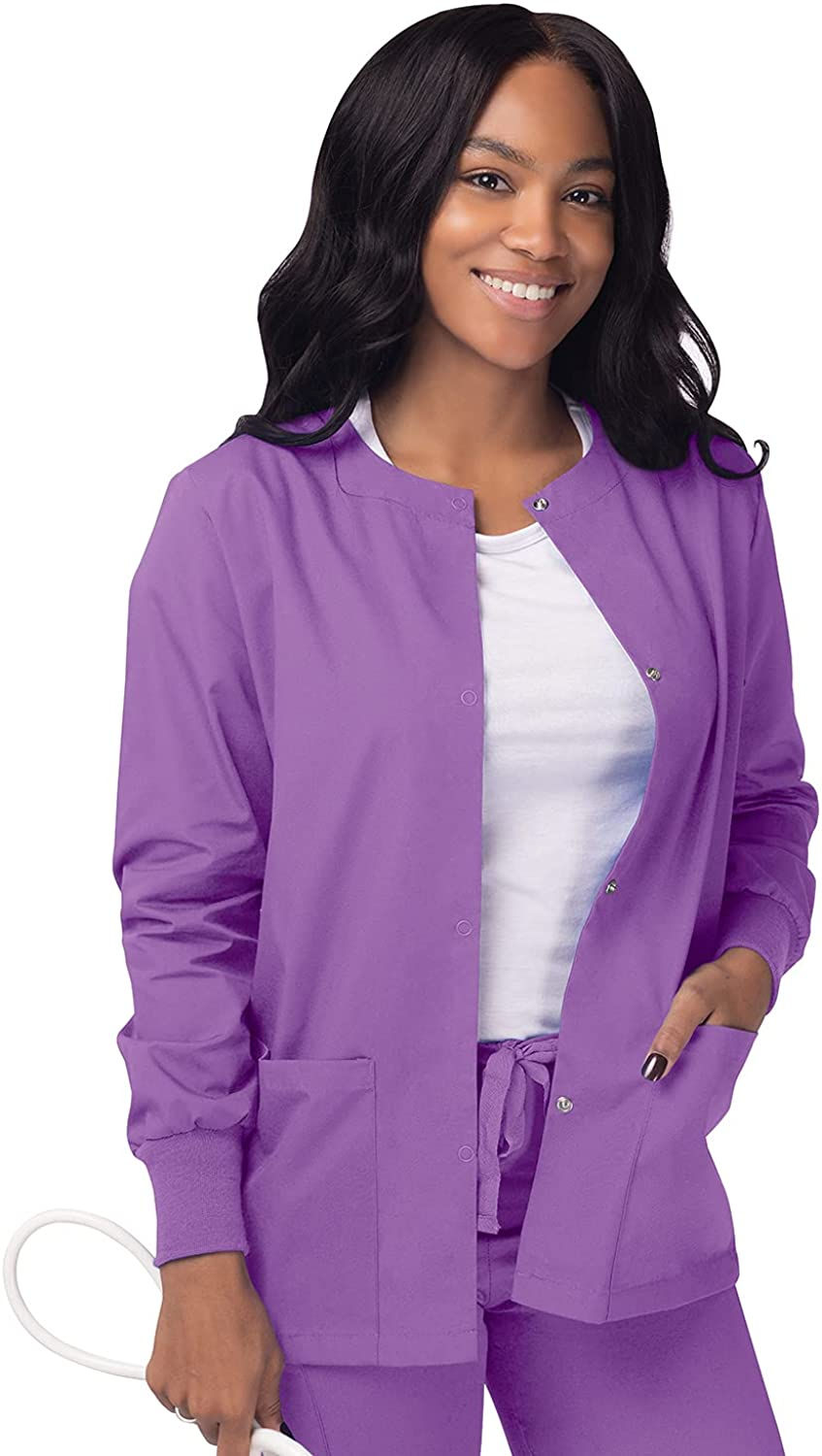 थंबनेल: SIVVAN Scrubs for Women - Front Snap Warm - Up Jacket