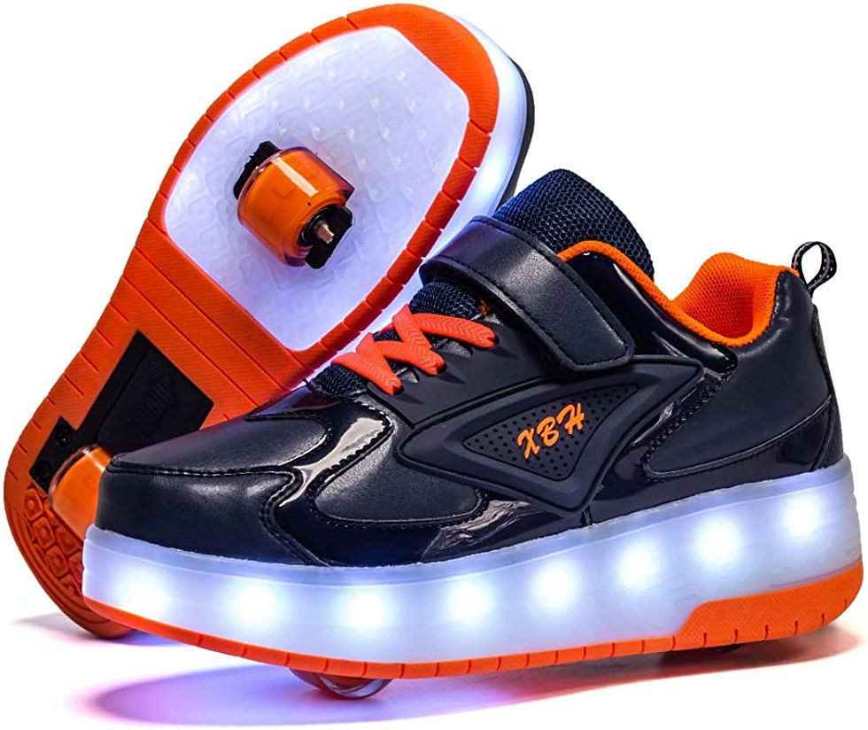 Thumbnail: HHSTS Kids Shoes with Wheels LED Light Color Shoes Shiny Roller Skates Skate Sh