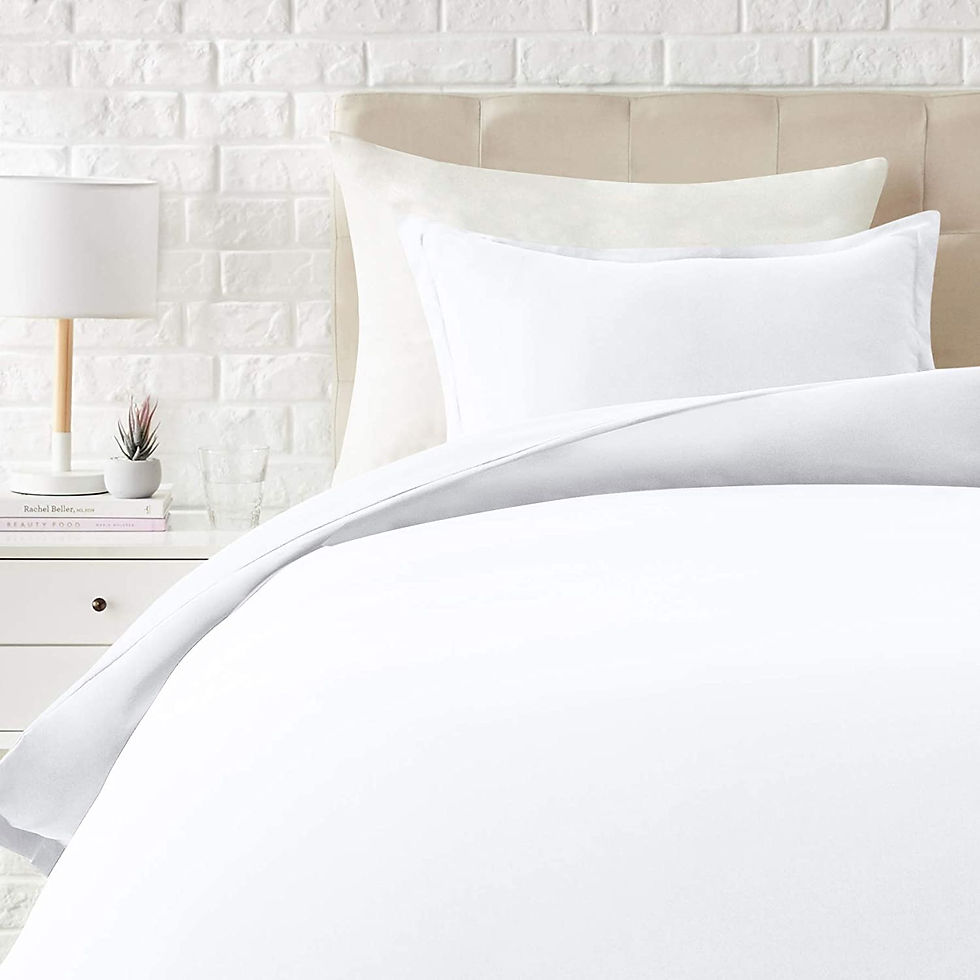 الصورة المصغرة: Amazon Basics Light-Weight Microfiber Duvet Cover Set with Snap Buttons - King,