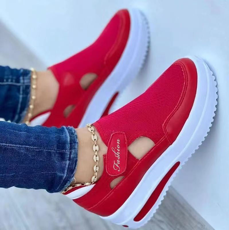 Миниатюра: Large size women's canvas shoes 2022 flat mesh shoes breathable high-top casual