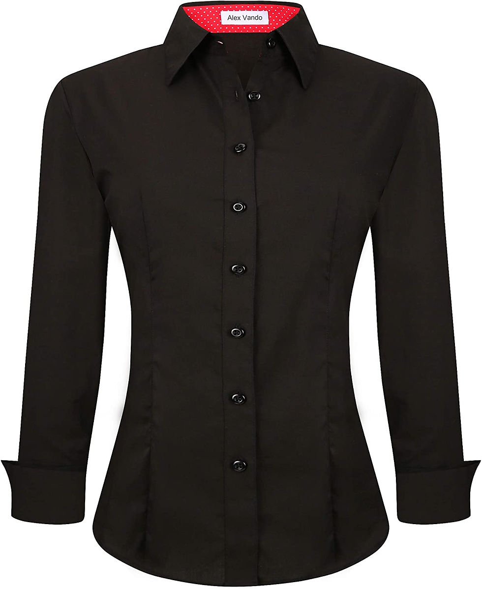 थंबनेल: Alex Vando Womens Dress Shirts Regular Fit Long Sleeve Stretch Work Shirt