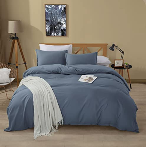 الصورة المصغرة: Alazuria Bedding Duvet Cover 3 Piece Set 100% Washed Microfiber-Ultra Soft Brea