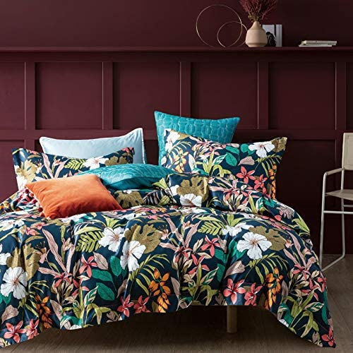 الصورة المصغرة: Modern Vintage Retro Mod Print Bedding Egyptian Cotton Duvet Cover Set Minimali