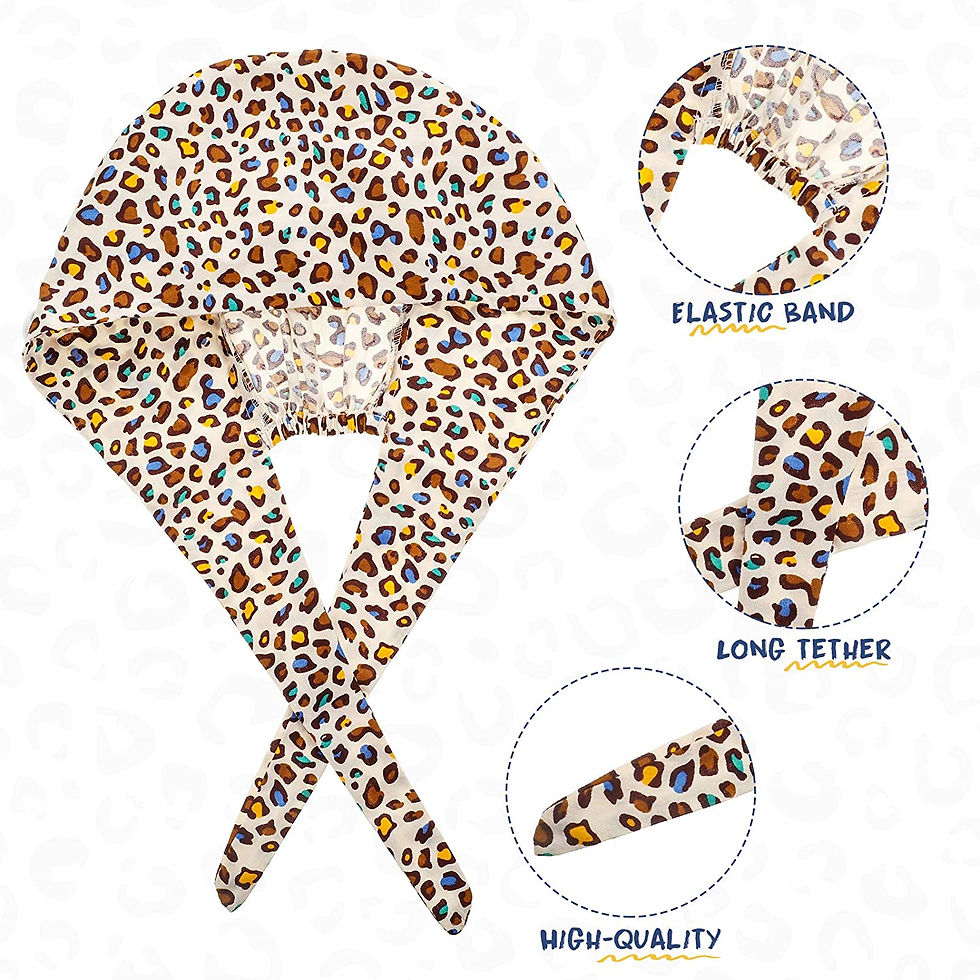Thumbnail: 6 Pieces Bouffant Scrub caps Hat Printed Working Surgical Cap with Buttons and 