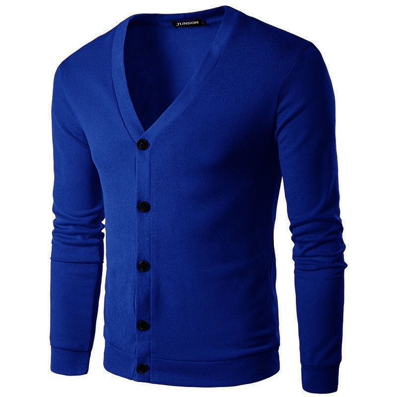 الصورة المصغرة: Mens Casual Slim Fit Cardigans V-Neck Basic Designed Long Sleeve Button Down Co