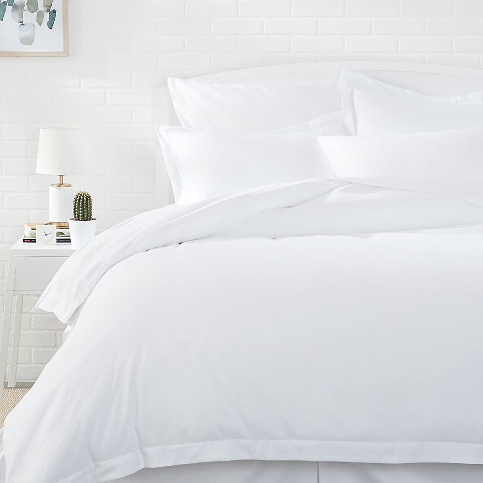 الصورة المصغرة: Amazon Basics Light-Weight Microfiber Duvet Cover Set with Snap Buttons - King,