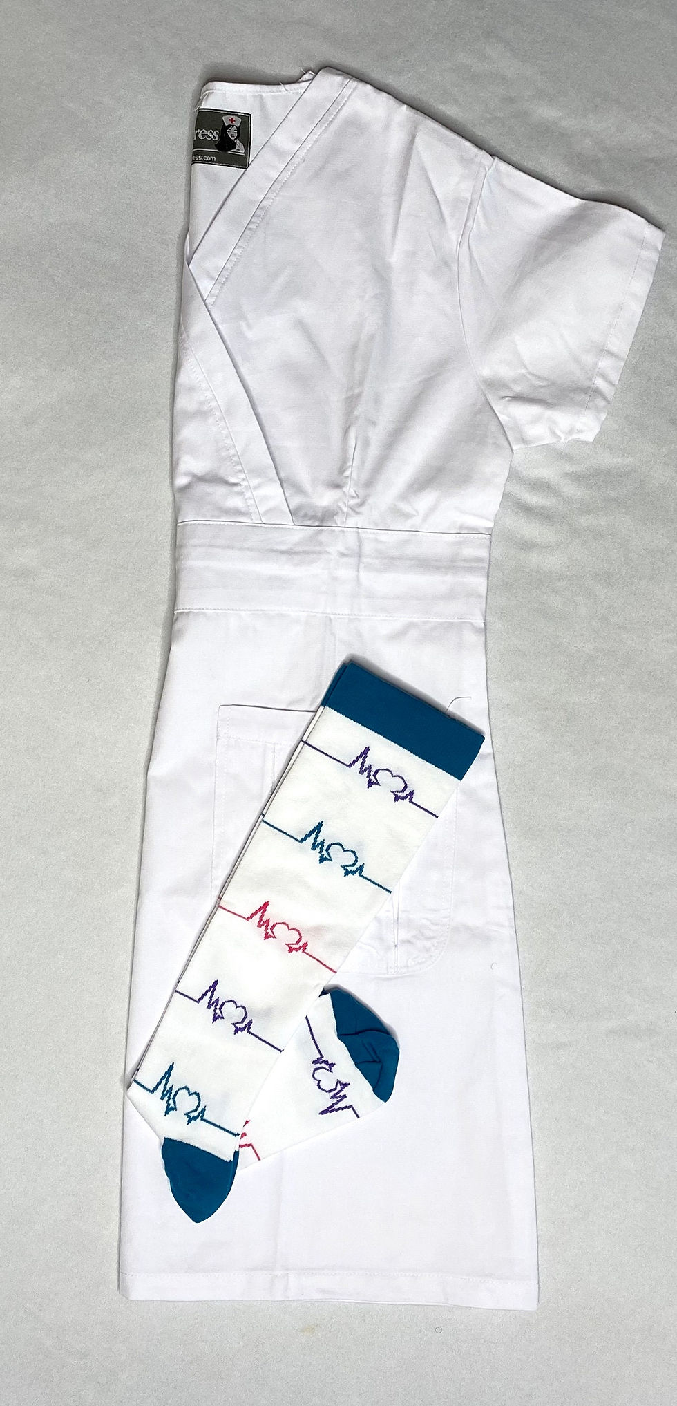 Thumbnail: White Scrub Dress Nurse Uniform For Graduation Pinning Ceremony