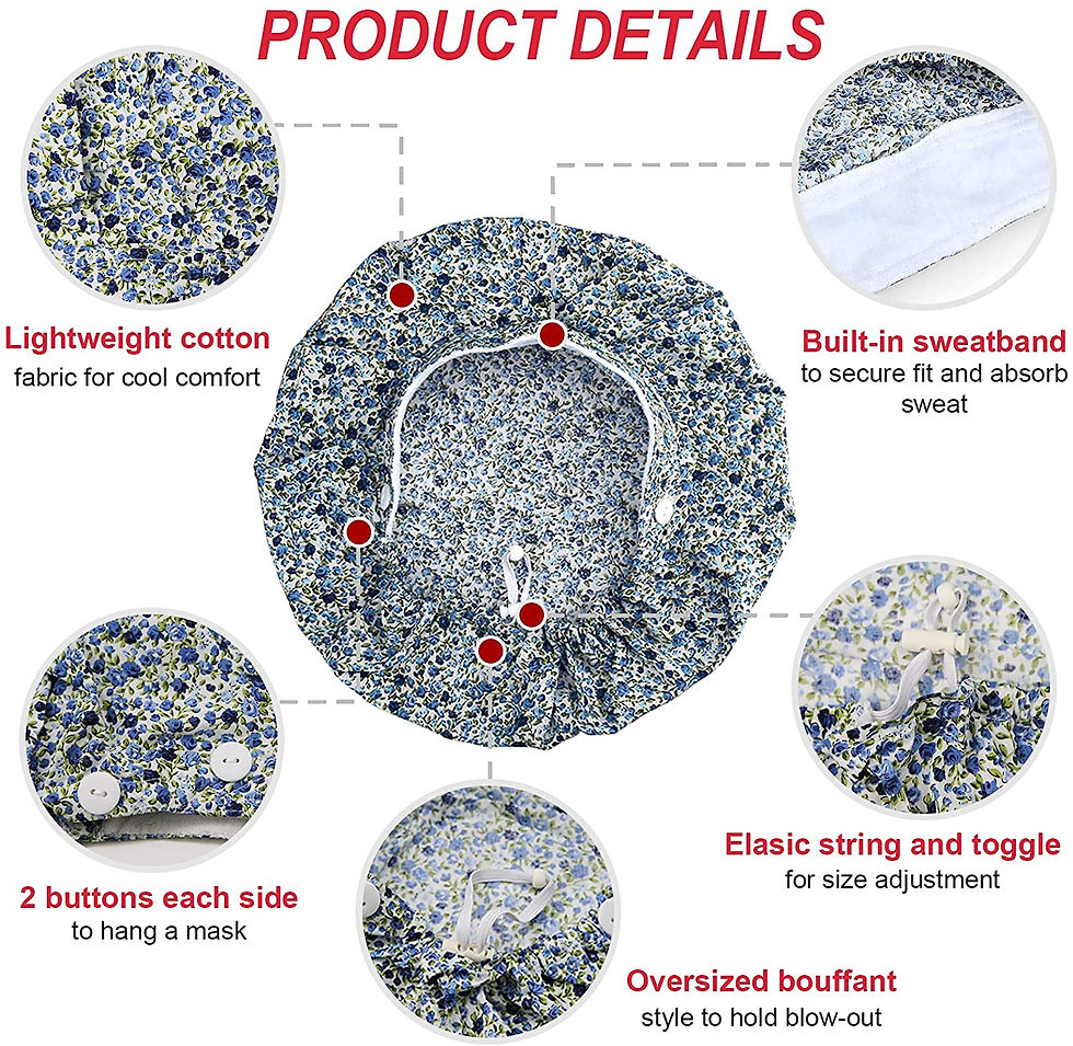 Thumbnail: 2 Pack Working Caps with Button and Sweatband, Adjustable Working Hats for Wome