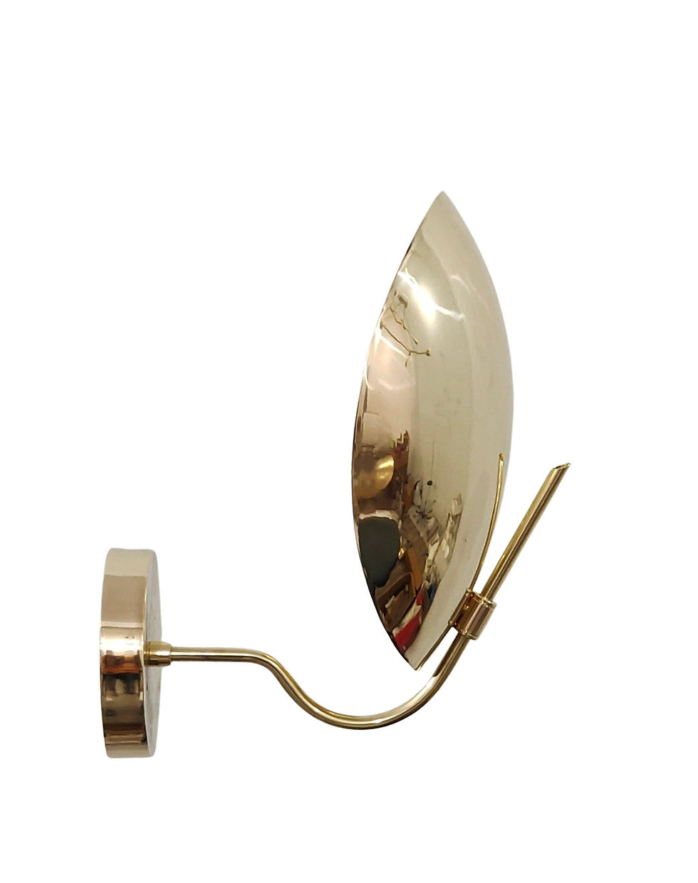 Miniaturbild: 1 Light Curved Shades Handmade Vintage Wall Mid Century Modern Raw Brass Sputni