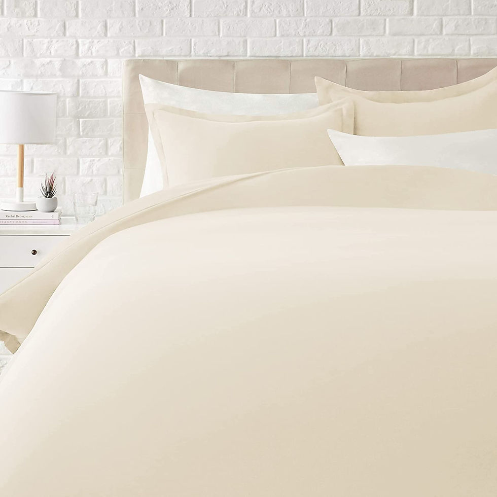 الصورة المصغرة: Amazon Basics Light-Weight Microfiber Duvet Cover Set with Snap Buttons - King,