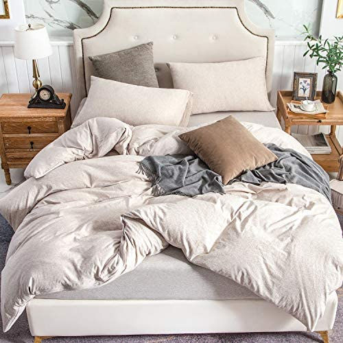 الصورة المصغرة: PURE ERA Jersey Knit Duvet Cover Set 100% T-Shirt Cotton Super Soft Comfy, Soli