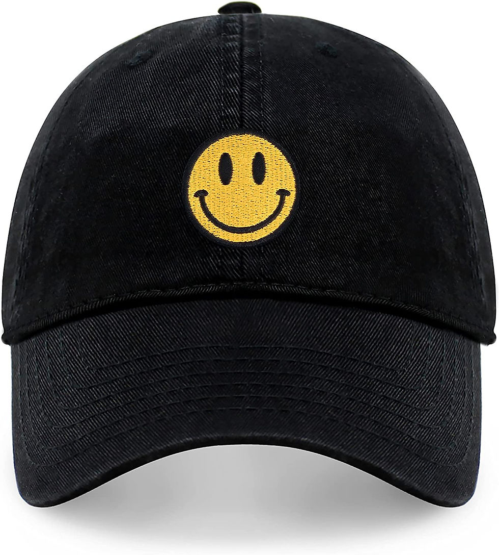 थंबनेल: CHOK.LIDS Smiley Face Hat Embroidered Baseball Caps Trending Smile Flower Desig