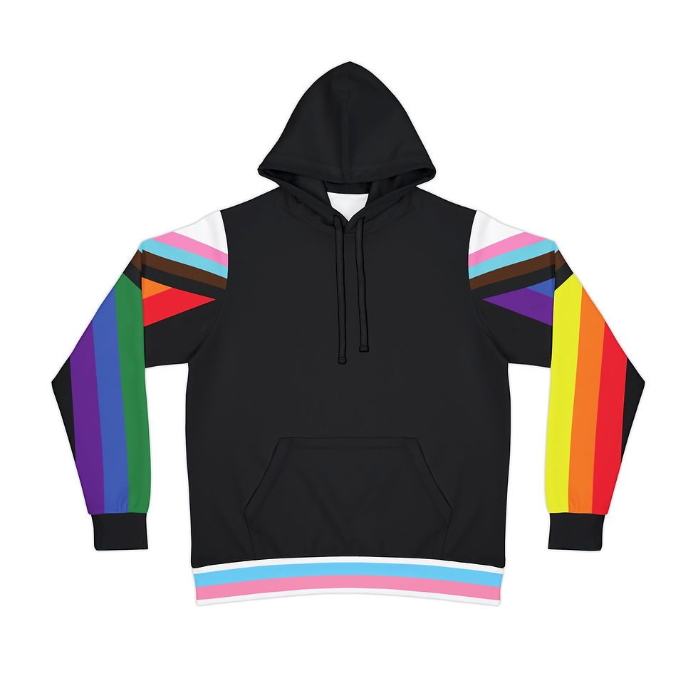 Thumbnail: Progressive Pride Flag Hoodie - Black