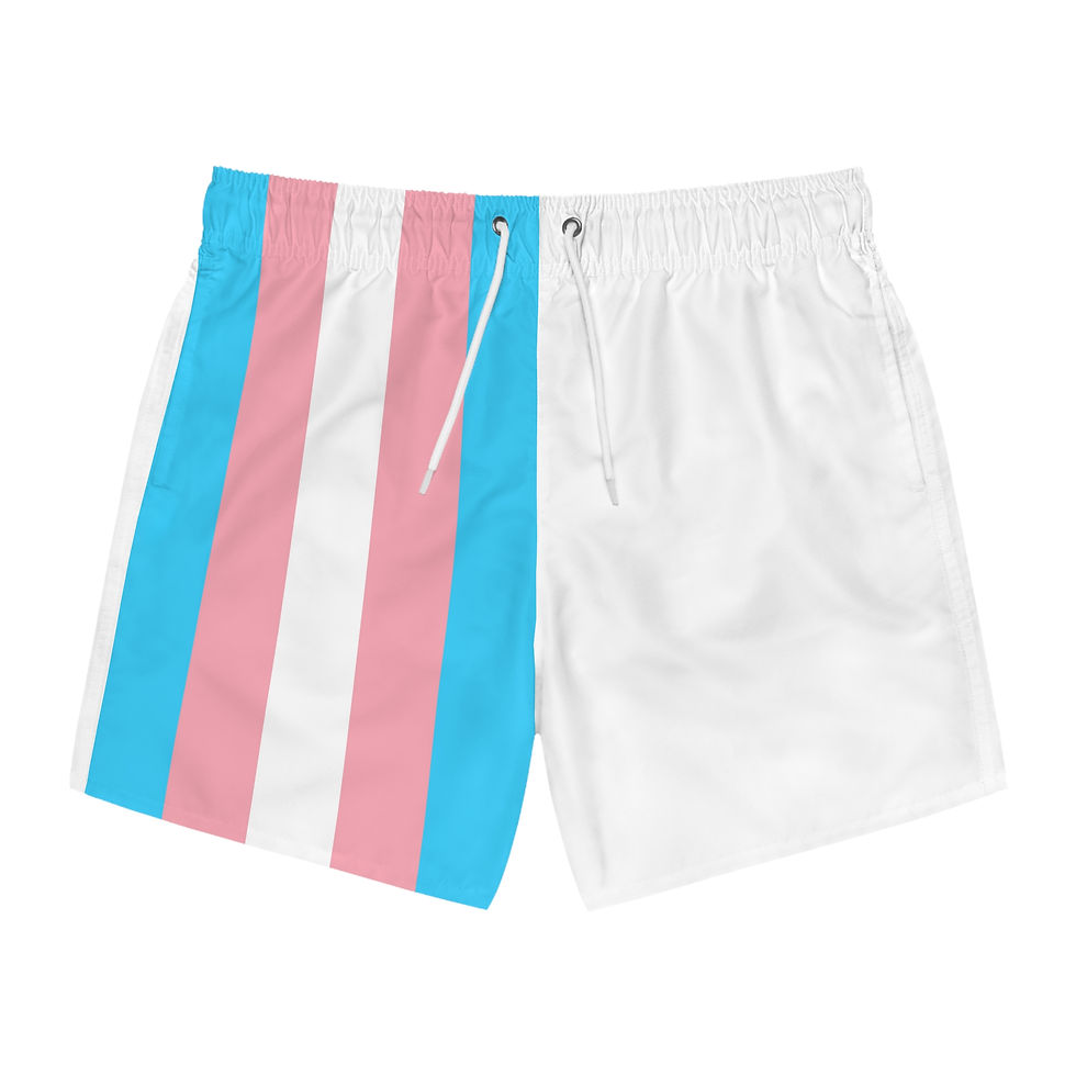 Trans Pride White Swim Trunks