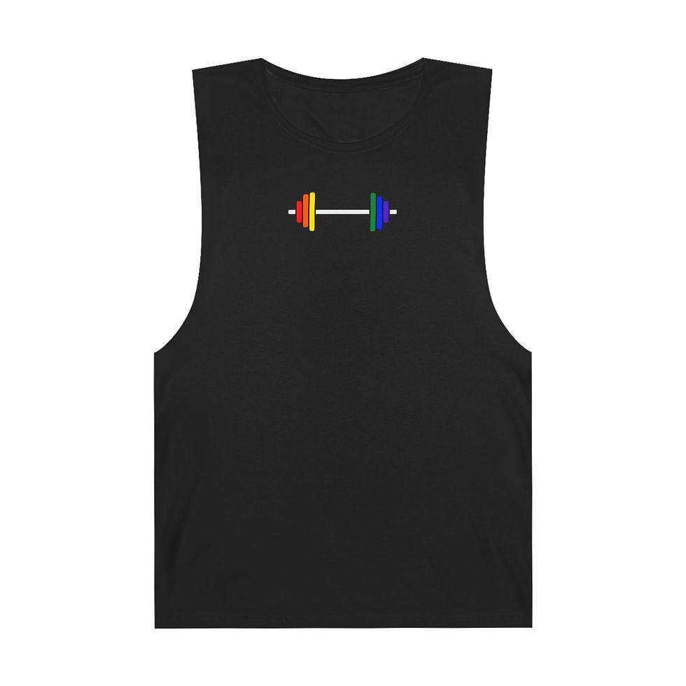 Thumbnail: Gay Pride Weightlifter Unisex Barnard Tank 