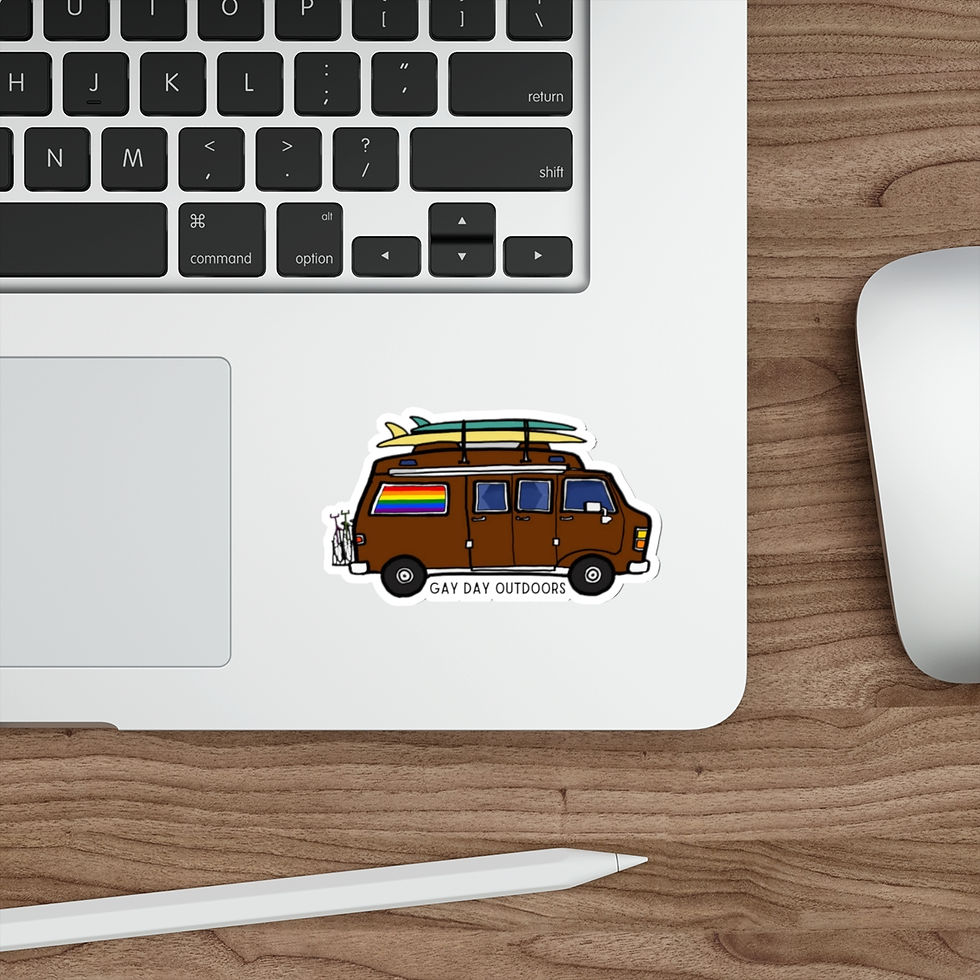 Thumbnail: Gay Vacation Retro Van Vinyl Die-Cut Sticker Decal