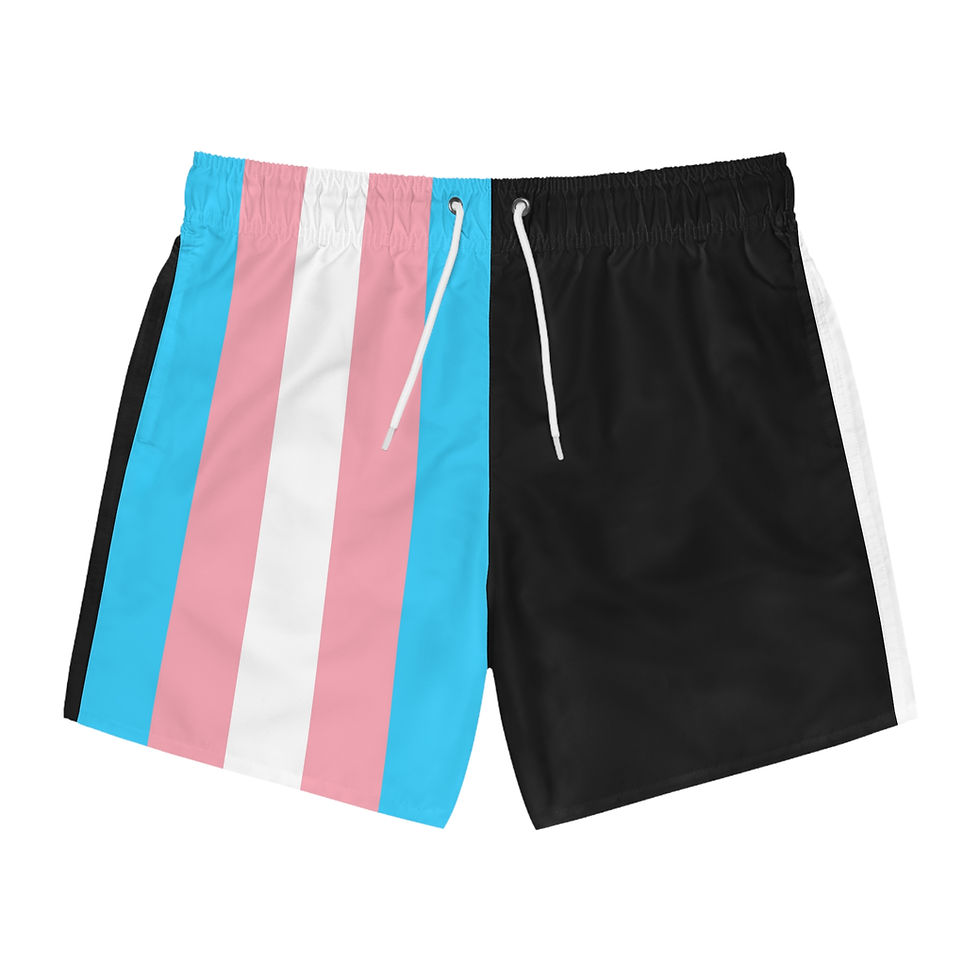 Trans Pride Black Swim Trunks