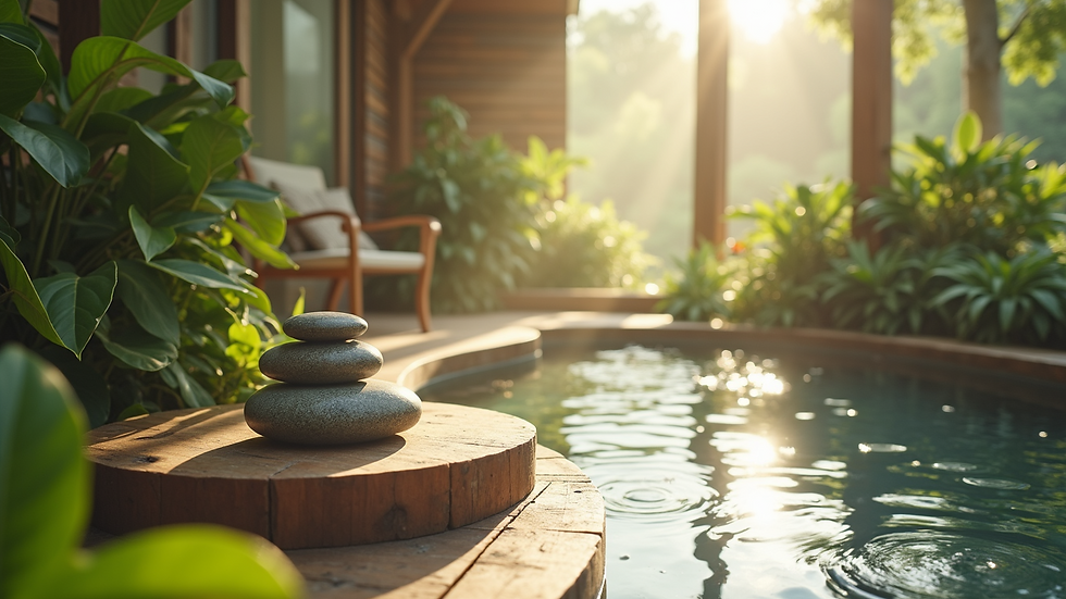 High angle view of a tranquil environment promoting wellness