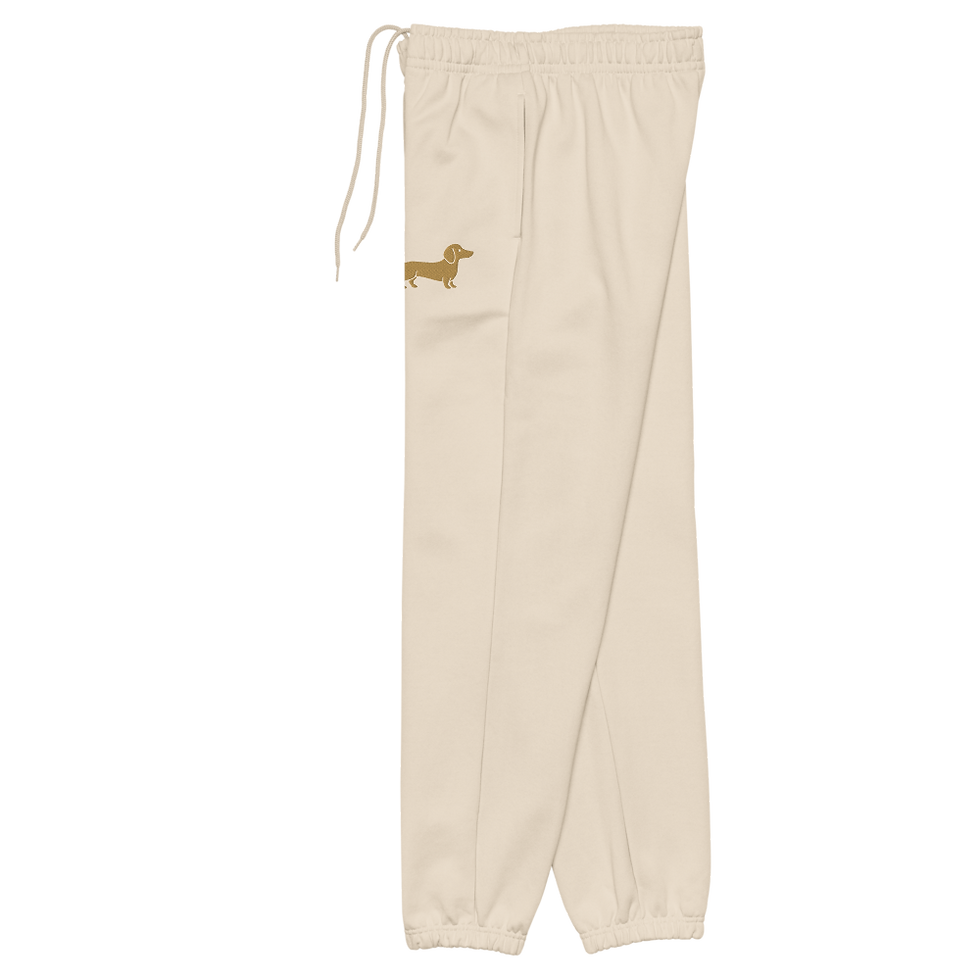 Thumbnail: Minimal Dachshund Embroidered Sweatpants | Cozy Crew Weighted Unisex Joggers