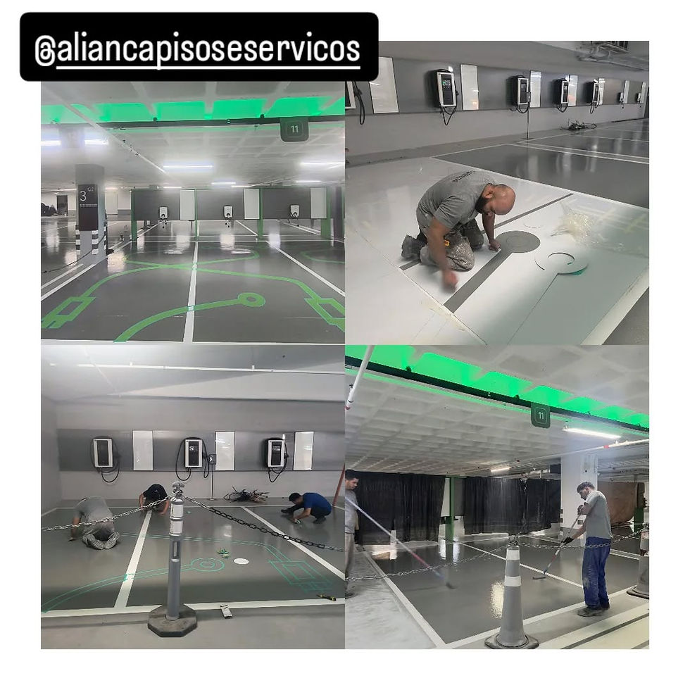 Revestimento e acabamento epóxi e sinallização carro elétrico