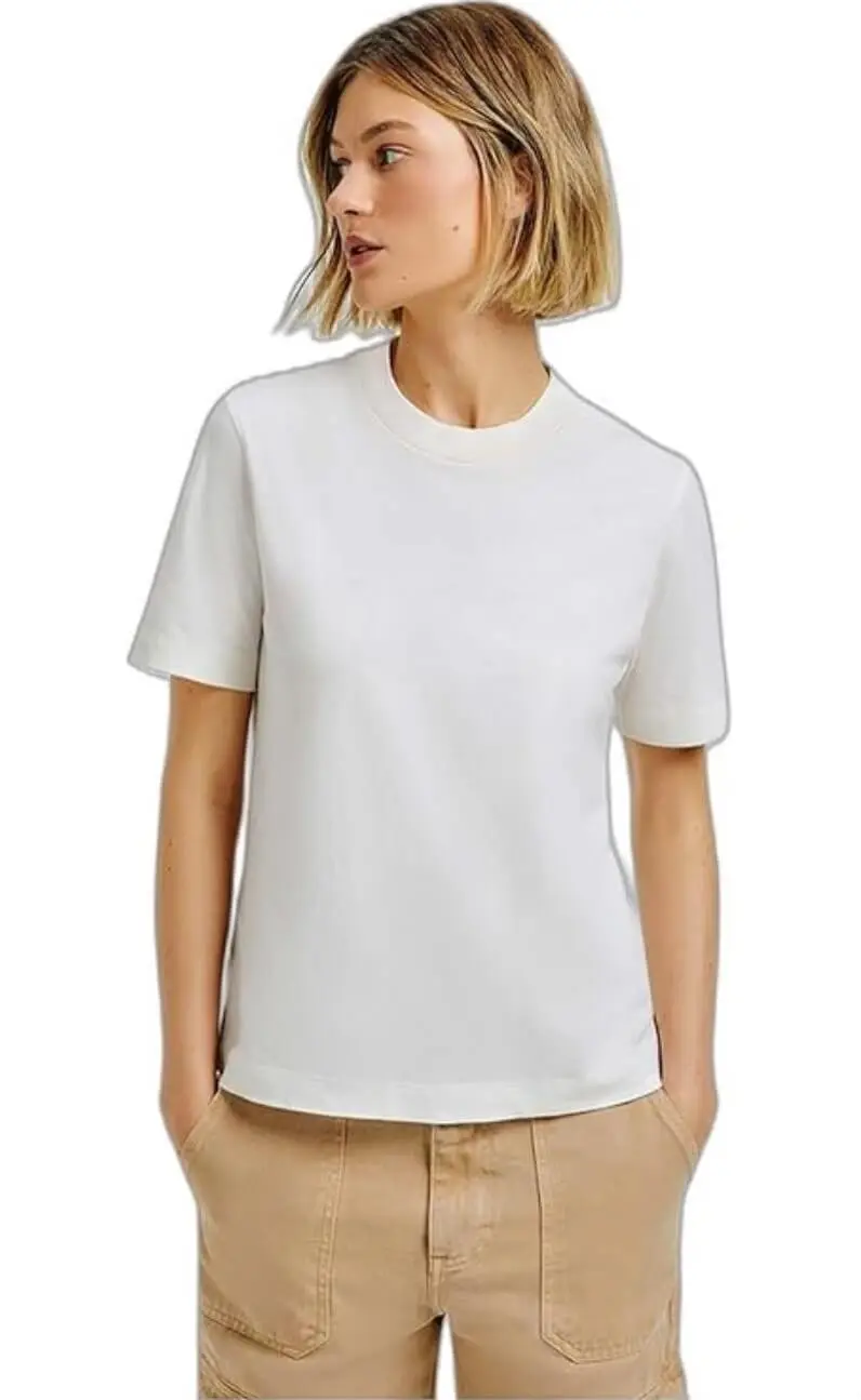 Blusa branca básica algodão