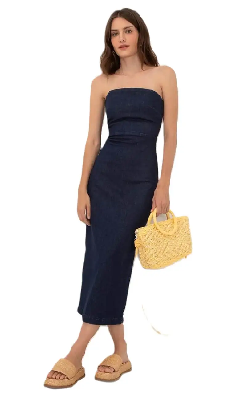 Vestido jeans reto